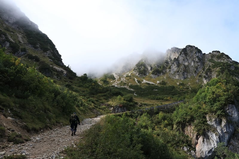 Hiking in the mountains
